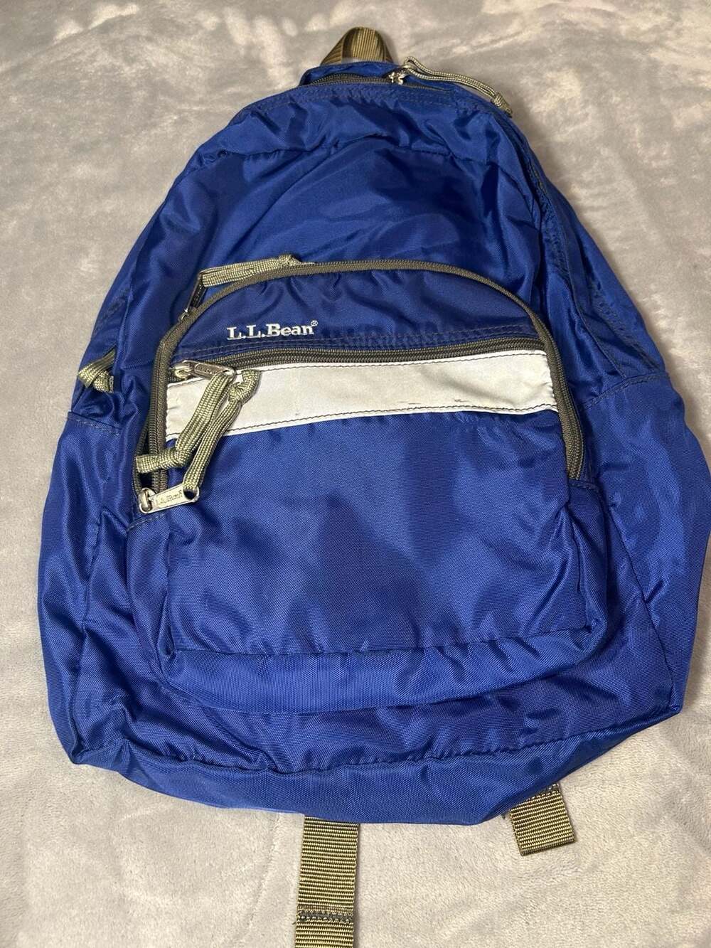 Vintage L.L. Bean Royal Blue Daypack Backpack with Reflective Stripe
